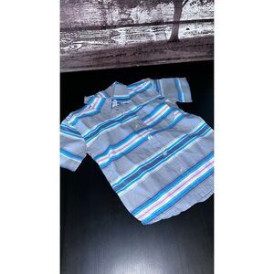CD blue stripe button down blue shirt  sleeve shirt size 3T
